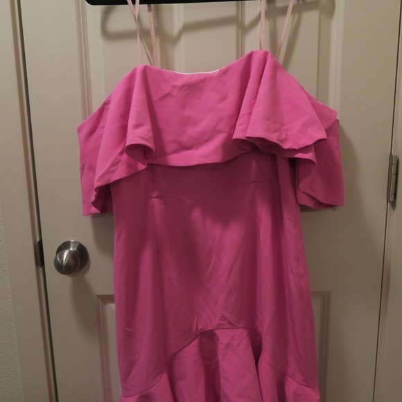 Fame and Partners Pink Off the Shoulder Midi Dress The Sasha Dress NWT - Picture 5 of 15